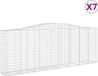 vidaXL Gabions - 7 pièces - voûté - 400x50x140/160 cm - fer