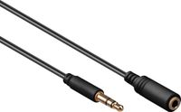 Goobay 3,5mm Jack stereo audio slim verlengkabel / zwart - 0,50 meter