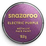 Snazaroo 1118881 Kinderschmink, huidvriendelijke hypoallergene gezichtsmake-up op waterbasis, vrij van parabenen - 18ml Pot, Metallic Colour Electric Purple