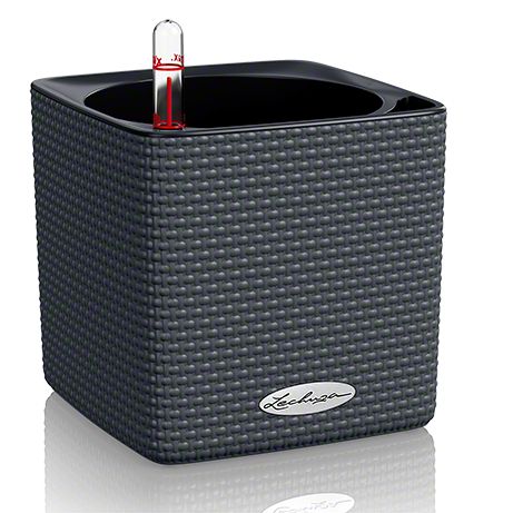LECHUZA CUBE Color 14 - Plantenpot - Zwart - 14x14x13.5 cm