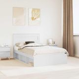 Prolenta Maison Exclusive - Cadre de lit avec tête de lit Blanc 120 x 200 cm Bois de pin massif