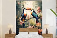 Nr1Wallpaper Fotobehang Toekan - Vogels - Bloemen - Natuur - Jungle - 155x240 cm - Vlies
