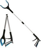 Merkloos Afvalgrijper/grijptang - 2x - opvouwbaar - 81 cm - aluminium/kunststof - magnetische grip kaak