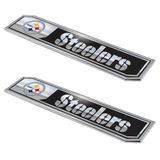 FANMATS NFL - Pittsburgh Steelers 2-delige Heavy Duty Alumnium Truck Embleem Set, Zwart, 1,75 "x 8"