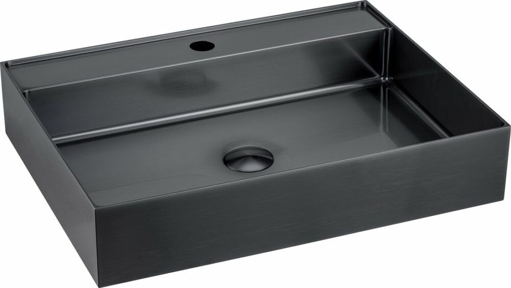 Sapho Aurum waskom 55x42 gunmetal - 11cm hoog