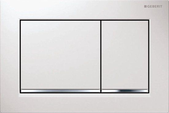 Geberit Omega30 bedieningsplaat Gr/Kl Wit/Glchr/Wit