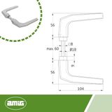 Amig Deurklink Set Aluminium Zilver 104x56mm