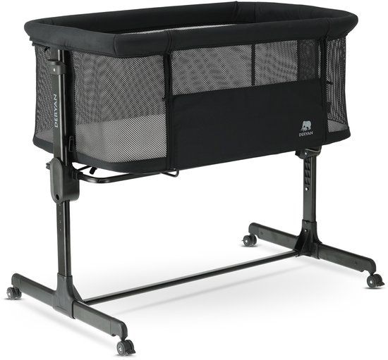Deryan Snoozy Co Sleeper - Wieg - Verstelbaar frame - Zwart
