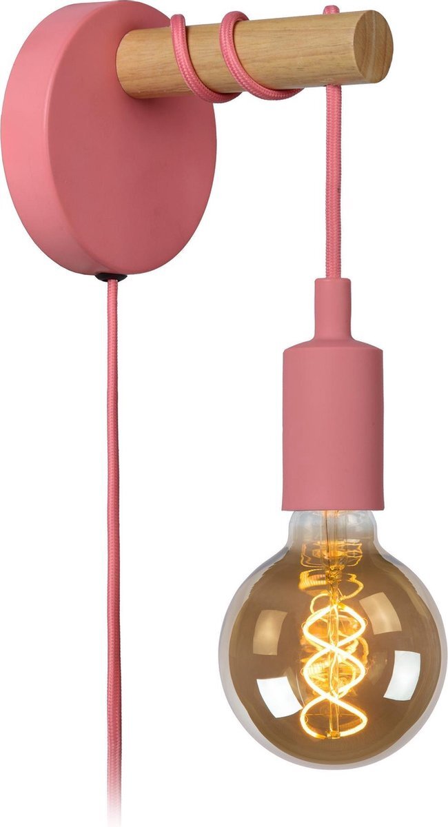 Lucide PAULIEN - Wandlamp - Ã˜ 12 cm - 1xE27 - Roze