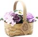 Joy of Balance Zeep Bloemen Boeket in Rieten Mand - Lila