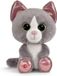 Nici knuffel kat Felinja grijs pluche speelgoed 25cm glitter