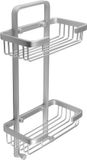 TATAY Ice, badkamerhoekmand met 2 niveaus, aluminium, 20,5 x 10,5 x 38,5 cm, zilver
