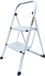 Markenlos Wan GmbH Stalen ladder met 2 treden, opklapbaar, antislip, wit