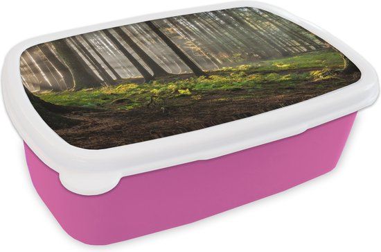 MuchoWow Broodtrommel Roze - Lunchbox - 18x12x6 cm - BPA-vrij - Luchtdicht - 1.5L