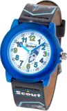 Scout Kinderuhr analog "Crystal" mit schwarz/blauem Kunstlederband und Weltall-Motiven