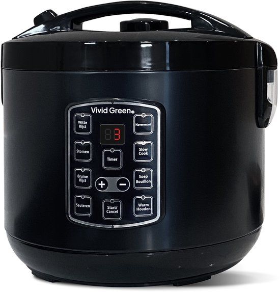 Rijstkoker Vivid Green RiceMaster Multi 1.8 - Rijstkoker met Stomer - 1.8L - Zwart
