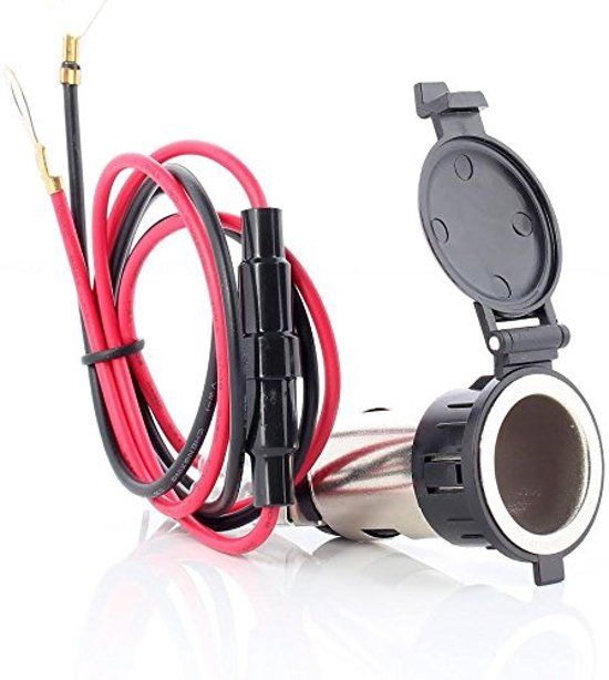 Mmobiel Universele Waterdichte 12V 120W Auto/ Motor Aanstekerplug inbouwdoos met Afdichtings klep inclusief aansluiting voor Boot Motor Grasmaaier Tractor Caravan ATC Auto of Machine