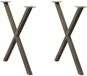 vidaXL Eettafelpoten - 2 stuks - X-vormig - 80x(72-73) cm - Staal - Naturel