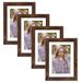 EXYGLO Set van 4 fotolijsten 10x15 cm, bruine rustieke fotolijsten