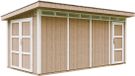 Timbela M905C-TERRA BROWN - LP SmartSide Tuinhuis op houtbasis - 11,47 m² - 530x279xH237 cm - met vloer en verf