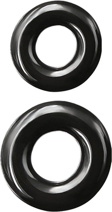 NS Novelties Renegade Double Stack - Rings Zwart - Cockring Set - Zwart