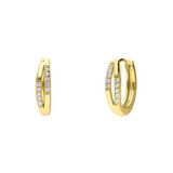 Lucardi Dames Zilveren goldplated oorringen opengewerkt zirkonia