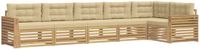 vidaXL Ensemble de canapé d'extérieur 6 pièces Blanc et Beige Polyester