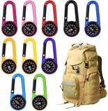 Unyqoos® Set van 10 mini-kompassen kleurrijk met karabijnhaak voor outdoor avonturen