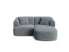 Canapé d'angle droit modulable 3 places en velours côtelé gris foncé