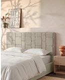 Vente-unique Hoofdbord 140 cm - Fluweel - Taupe - HERMINE