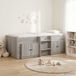 vidaXL Lit plateforme avec armoire avec porte, 3 pièces, Sonoma, gris