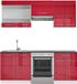 Vicco Fame-Line Complete keukeneenheid – 200 cm, WB Antraciet Bordeaux hoogglans/wit