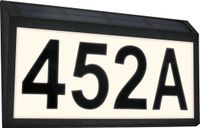 BRILONER - Buitenverlichting - huisnummerlamp - op zonne-energie - met schemersensor - IP44 - inclusief letters en cijfers - 18 x 18 x 3,5 cm - zwart