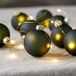 Star Trading Batterij-aangedreven decoratieve lichtketting 'Bliss', 8 donkergroene kerstballen met LED-lichtketting, timer, L 160 cm