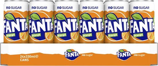 Fanta Zero Orange - 24 x 330ml - Frisdrank - Sinaasappel