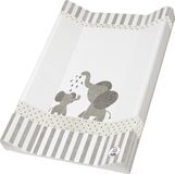 Rotho Babydesign Wigvormige Aankleedkussen in Gebreide Look, Vanaf 0 Maanden, Limeted Edition, Wit Met Moderne Olifanten