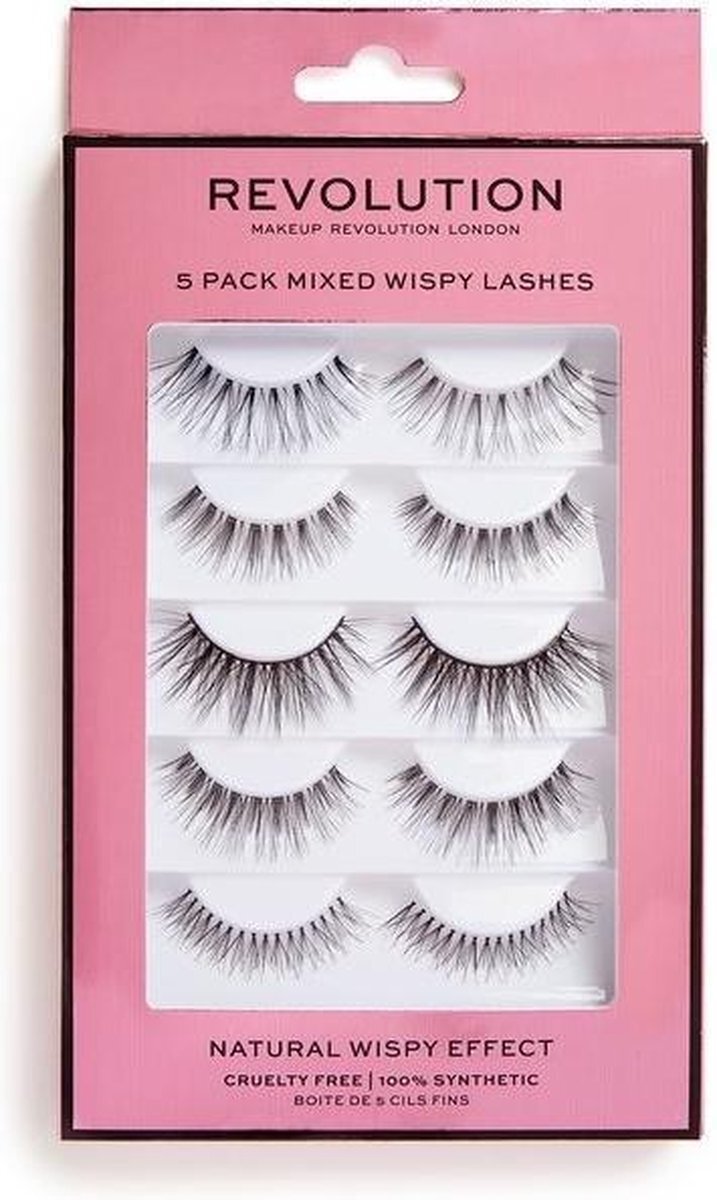 Makeup Revolution 5 Pack Mixed Wispy Lashes - Nepwimpers