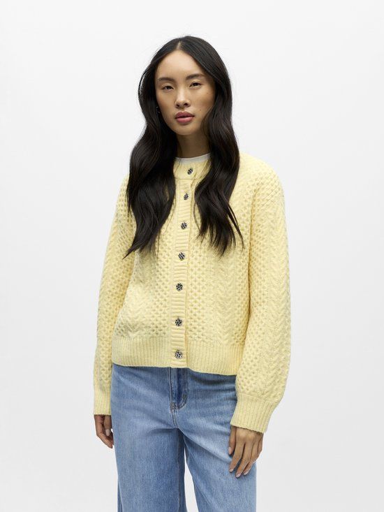 OBJECT - OBJDEBBIE L/S LO KNIT CARDIGAN 143 - 23048324 - Sunlight