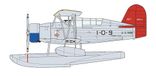 Hasegawa HA02394 1:72 SOC-3 Seagull Seaplane-Battleship USS Pennyslyvania-Two Kits in de box model, kleur gevormd