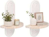 Merkloos / Sans marque Relaxdays Wandrek - set van 2 - met 1 plank - natuur-wit