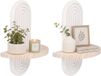 Merkloos / Sans marque Relaxdays Wandrek - set van 2 - met 1 plank - natuur-wit