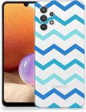 Samsung Galaxy A32 4G | A32 5G Enterprise Editie TPU bumper Zigzag Blauw