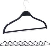 Merkloos Relaxdays Kledinghanger - Set van 10 - Dun - Antislip - Voor Broeken - Met Inkepingen - Zwart