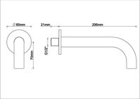 Xellanz Wiesbaden Caral Inbouw Baduitloop 20 cm Geborsteld Messing