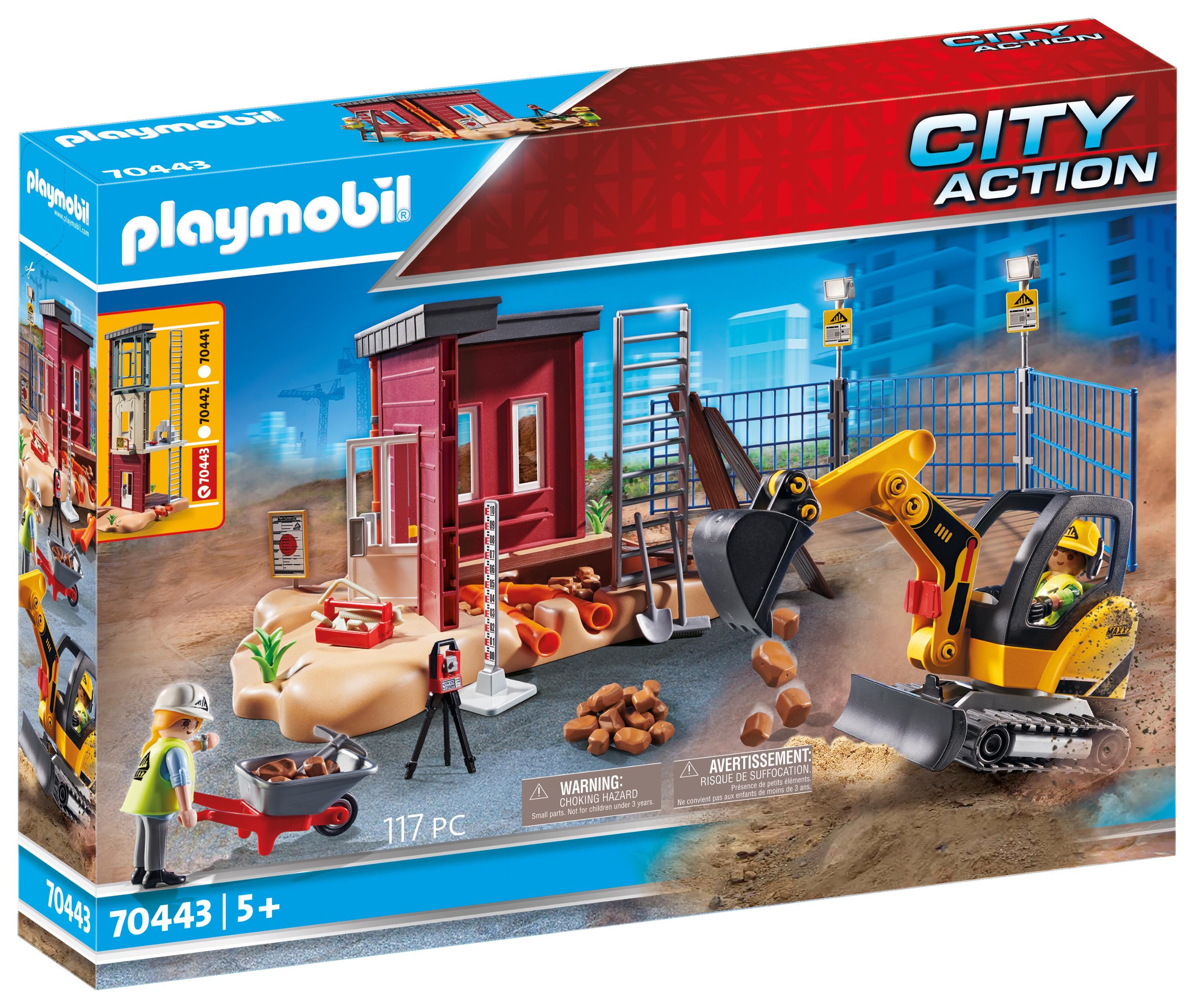PLAYMOBIL City Action Mini Graafmachine 70443 - Bouwplaats Speelgoed - 5+ Jaar