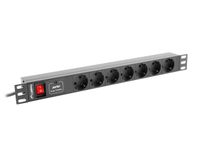 Lanberg PDU-07F-0200-BK energiedistributie 7 AC-uitgang(en) 1U Zwart