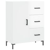 vidaXL Dressoir Hoogglans Wit Bewerkt Hout 69,5x34x90 cm