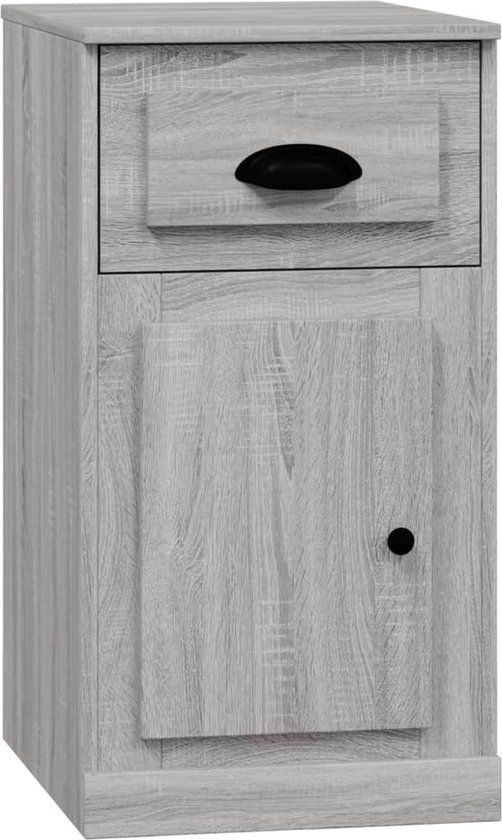 vidaXL Bijzetkast met lade 40x50x75 cm bewerkt hout grijs sonoma eiken