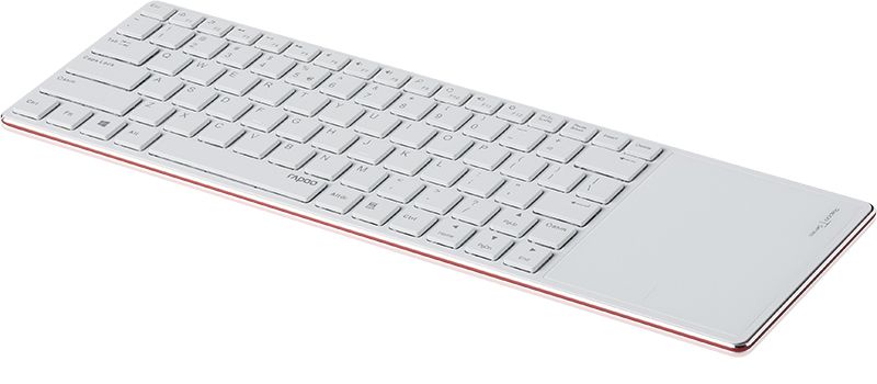 Rapoo E6700 Bluetooth QWERTY Portuguese Keyboard - Red, White