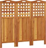 vidaXL Kamerscherm met 3 panelen 121,5x2x115 cm massief acaciahout